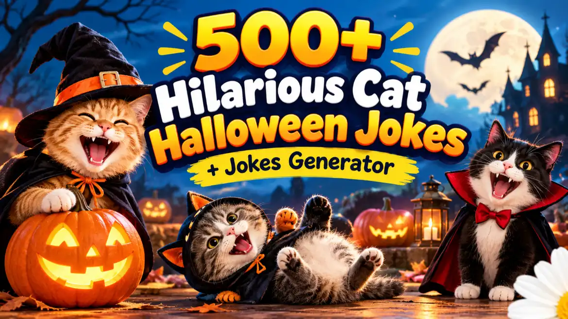 cat halloween jokes with jokes generator